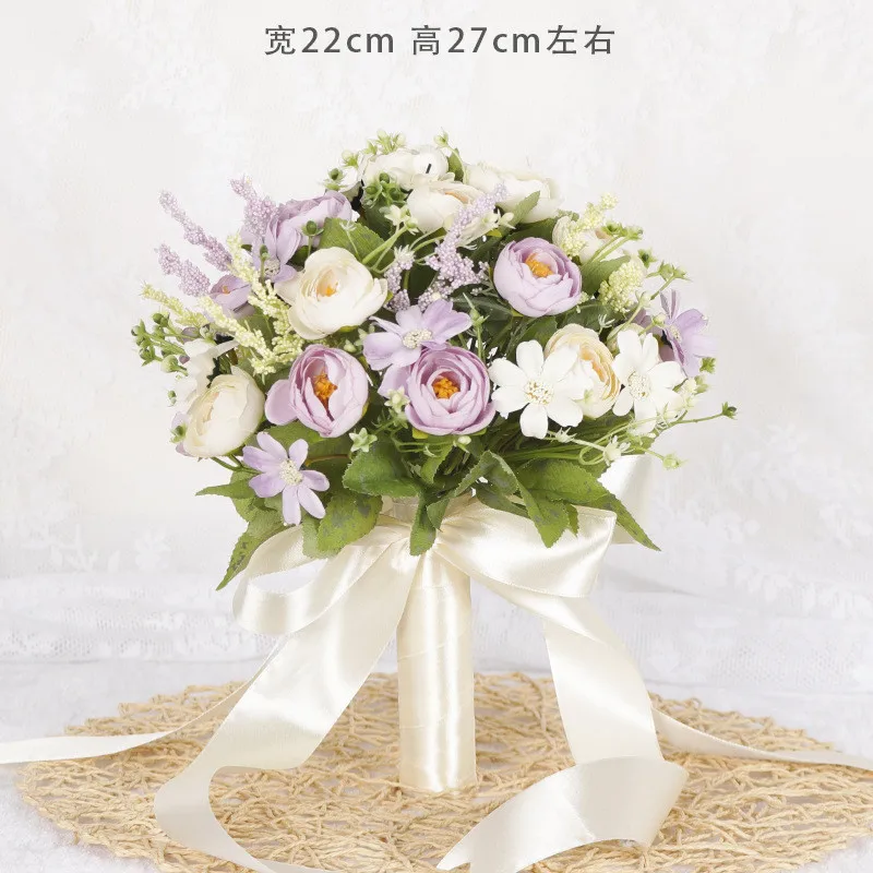 High quality Bridal Bouquet European chaise longue roses, fake flowers, home decoration, emulation, wedding bouquet