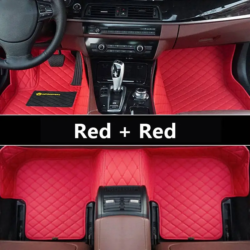 AUTOROWN Leather Car Floor Mats For Mercedes Benz S500 w220, w222, long w221, w140 Automobile Interior Accessories 3D Floor Mat - Название цвета: red-red