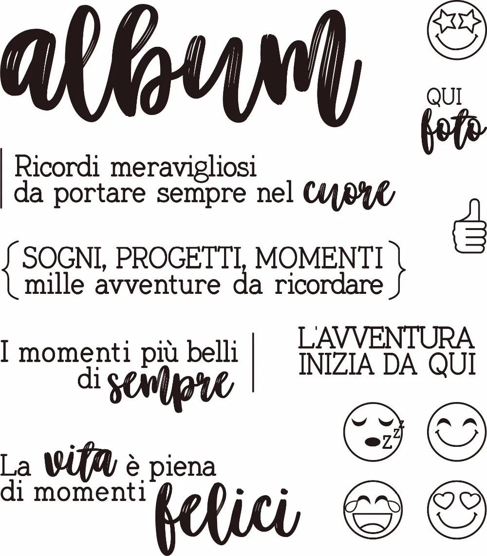 

Italian words Transparent Clear Silicone Stamp/Seal for DIY scrapbooking/photo album Decorative clear stamp sheets A115