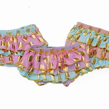 Органическая детская Коралловая и Золотая юбочка для девочек, подгузник, в горошек, с рюшами, шаровары для торта, шаровары с рюшами