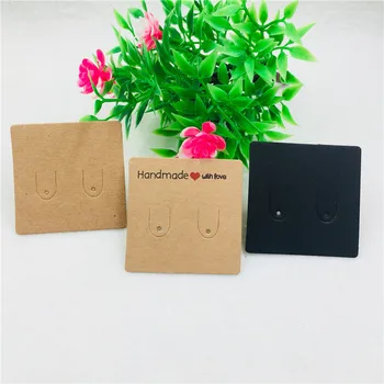 

5*5cm 100Pcs/Lot Square Earring Cards 2pair Display Ear Studs Packing Card Simple Jewelry Display Cards Label Customized For DIY