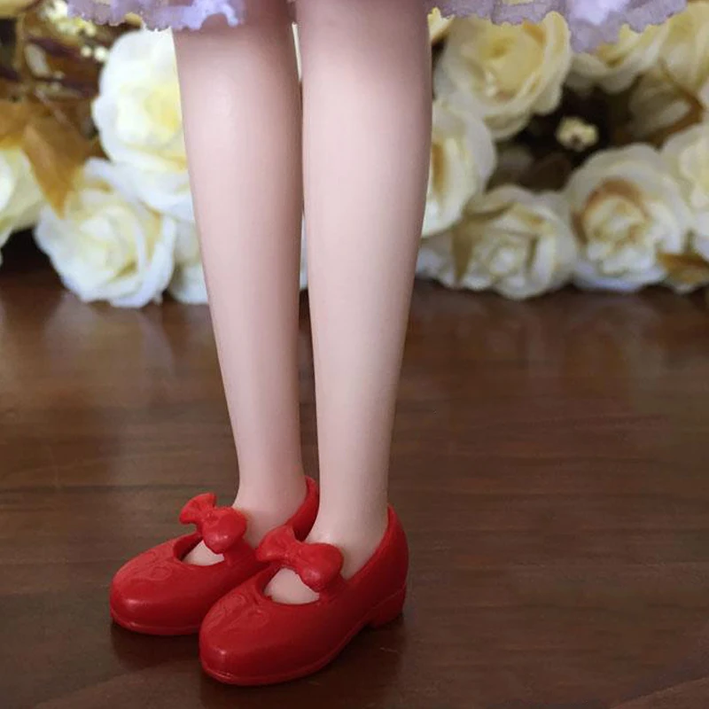 1 пара туфель Мэри Джейн для куклы блайз 1:6 красивая обувь с бантом для кукла licca домашняя кукольная обувь для 1/6 аксессуары для кукол