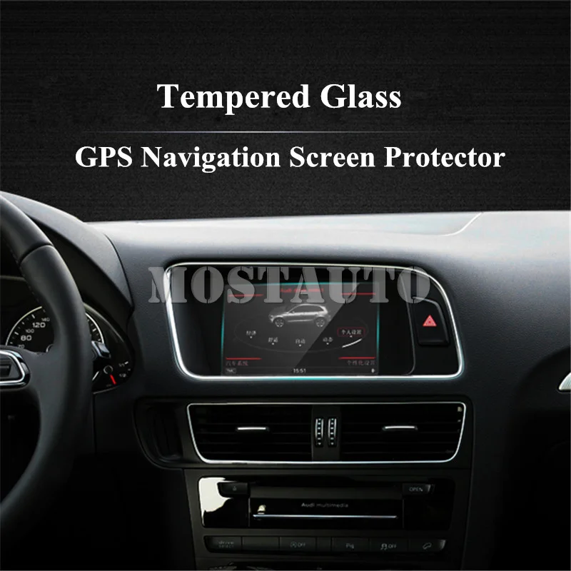 

For Audi Q3 Q5 7.0 Inch Tempered Glass GPS Navigation Screen Protector 2009-2015 1pcs