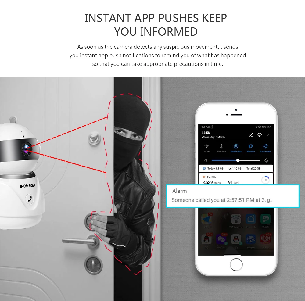 INQMEGA 1080P облачная Беспроводная ip-камера с приложением для обратного вызова и автоматического отслеживания, домашняя охранная камера видеонаблюдения, сеть видеонаблюдения, Wi-Fi камера