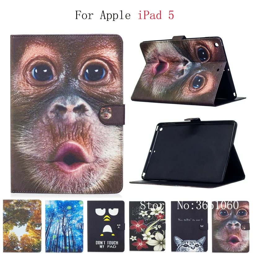 

For iPad Air 1 Fashion Painted Flip Case For Apple iPad Air1 iPad 5 Cover Smart Case Funda Tablet PU Leather Stand Skin Shell