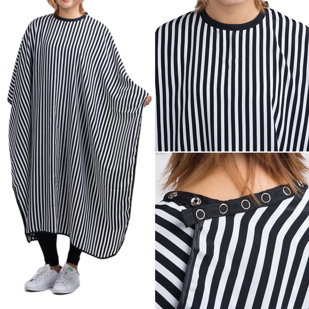 popfeel Excellent Quality Striped Polyester Cutting Hair Cloth Salon Barber Cape Hairdressing Hairdresser Apron Haircut capes