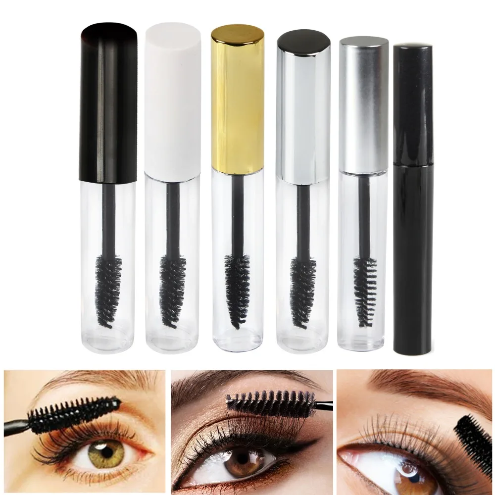 5pcs Funnel or Pop Empty Black/White/Gold/Silver Eyelash Tube Mascara Cream Vial/Container 10mL Fashionable Drop Shipping