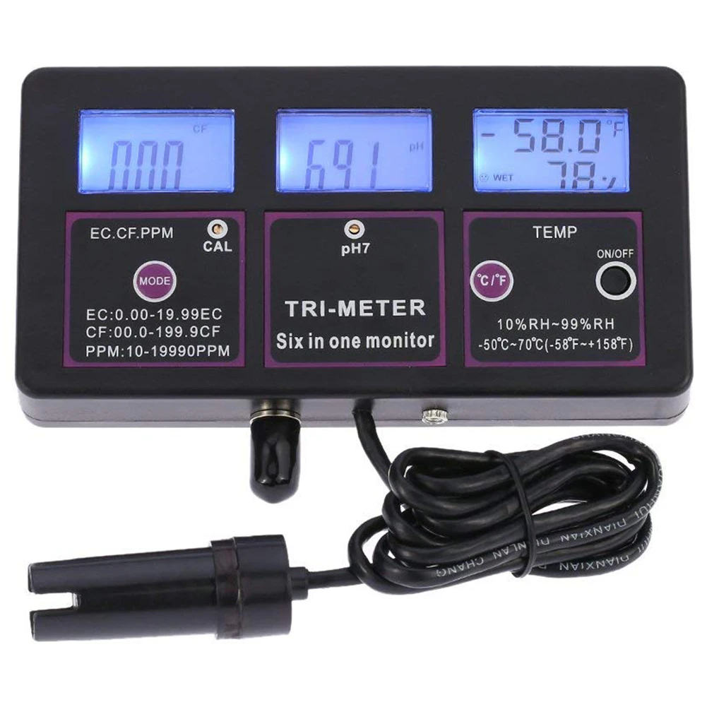 

PH multifunction water tester digital water quality professional liquid crystal display 6 in 1 water test (EU Plug)