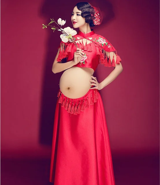 Maternity Chinese style Gown Size 