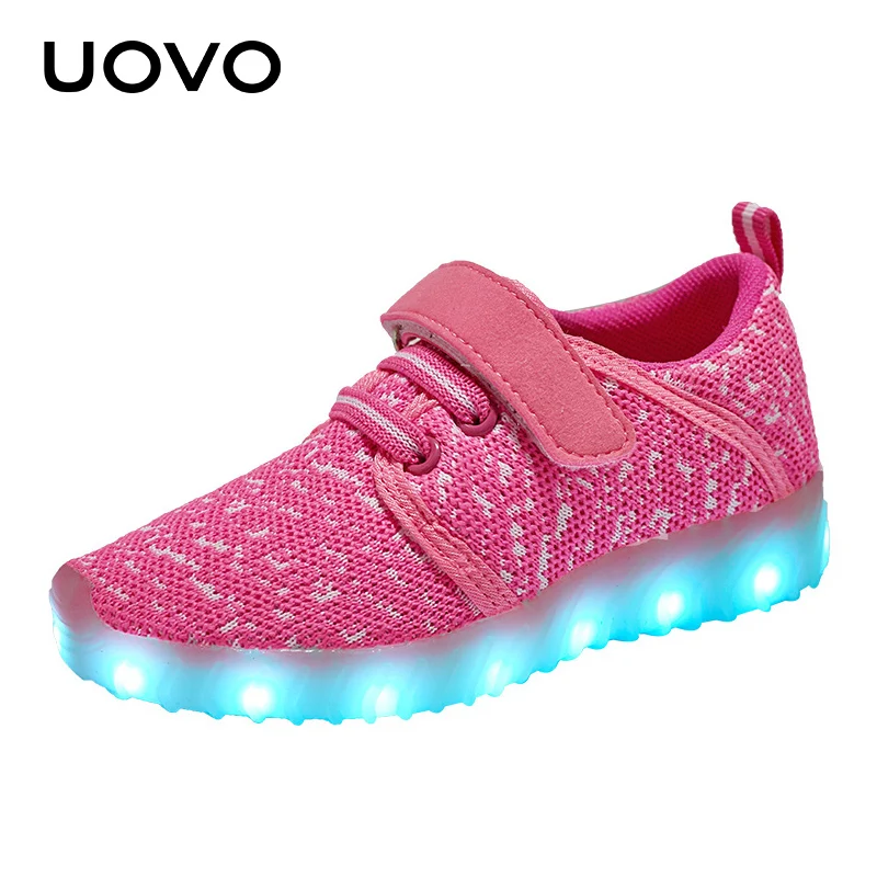 UOVO LED Luminous Shoes kids usb charing boys& girls outdoor breathable sport knitting textile casual sneakers lights Eur25-37# UOVO LED Luminous Shoes kids usb charing boys& girls outdoor breathable sport knitting textile casual sneakers lights Eur25-37#