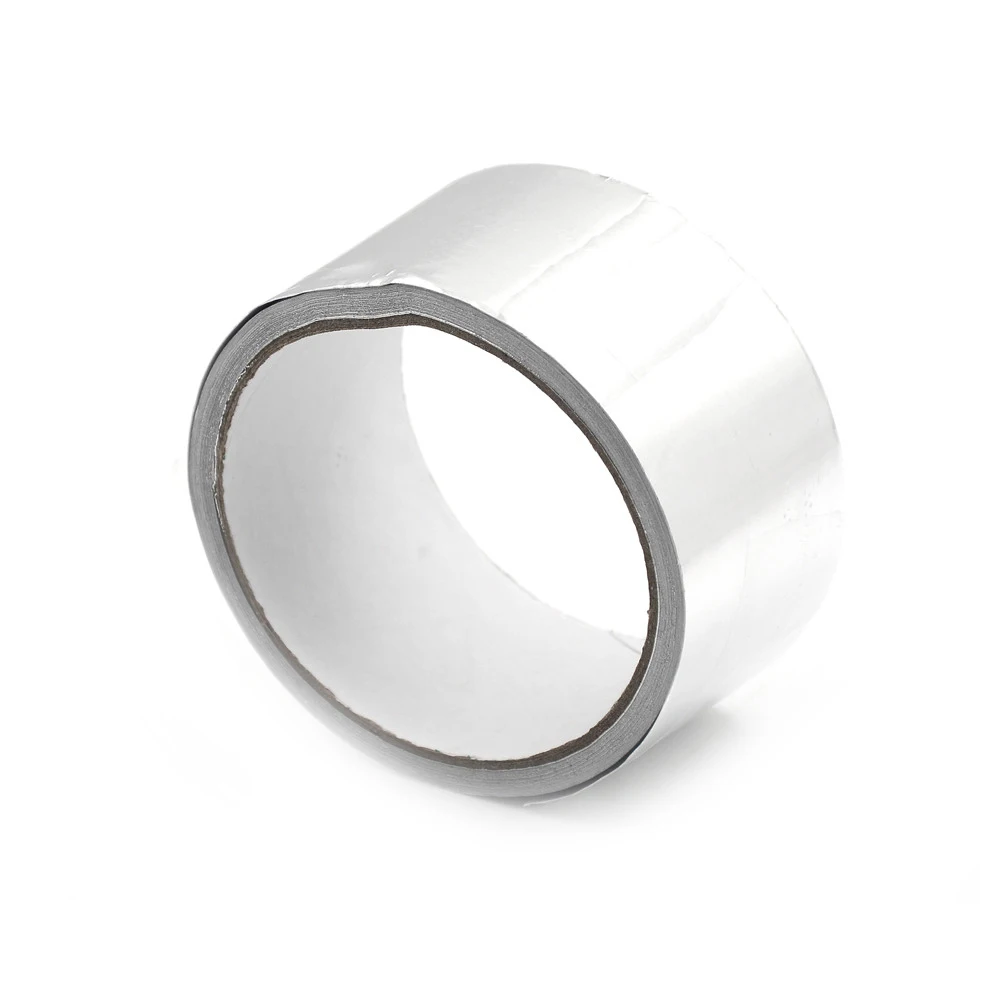 

1roll Silver Aluminium Foil Adhesive Sealing Tape Thermal Resist Duct Repairs High Temperature Resistant Foil Adhesive Tape