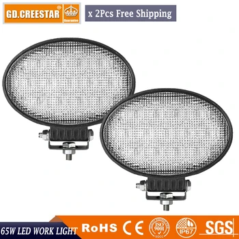 

Pair 15leds 65W Led Driving light Oval 12V 24V led Truck Light 65W Flood beam Cross lens for SUV ATV Wrangler RX CRV Car Tractor