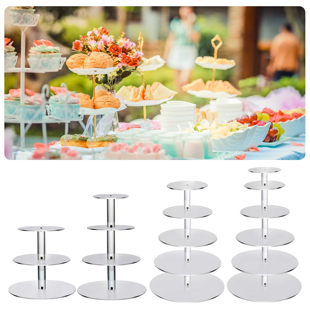 1PC Transparent Removable Acrylic Cake Display Stand Round Cupcake Holder Bakeware Festival Wedding Birthday Party Decoration