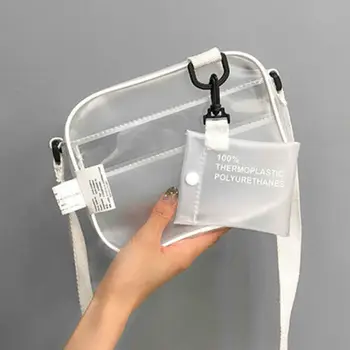 

Ladies Transparent PVC Clear Jelly Clutch Bag Pouch Holder Makeup Travel Organizer Leather Casual Handbag Pouch Case