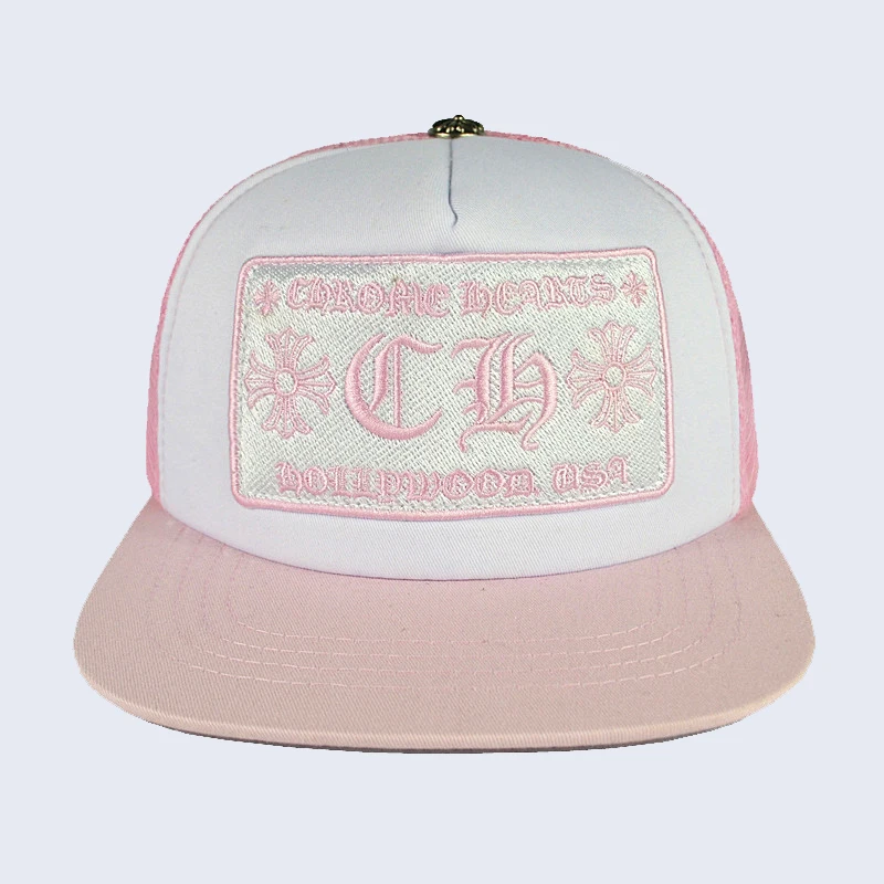 

New Korean wave cap letter embroidery bend fashion cap male hip hop travel visor mesh cap female cross punk