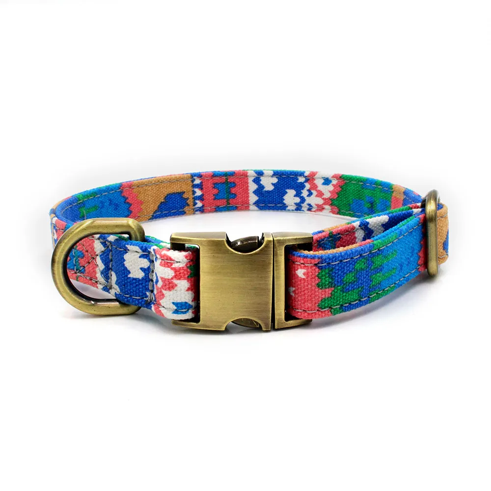 

2019 Dog Bohemian Collar Engraved Pet Name Dog Collar Anti-lost Dogs Neck Strap Collar ID Tag Nylon Adjustable Collar