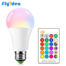 Bombilla LED RGB E27, 5w, 10w, 15W, 16, lámpara mágica que cambia de Color, lámpara inteligente de 220V, 110V, modo de memoria colorido + Control remoto IR