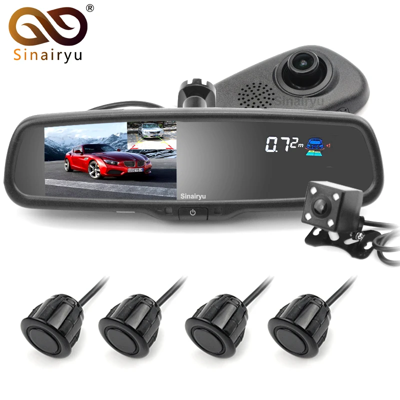 

Sinairy Original Bracket Car Dvr Detector Camera Review Mirror DVR Video Recorder Camcorder Dash Cam 1080P With 4 Parking Sensor