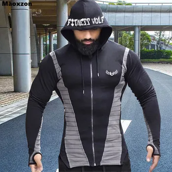 

Maoxzon Men's Fashion Slim Fitness Hoodies Sweatshirts For Male Gymnasium Workout Jogger Zipper Hooded Sweatshirt Outerwear XXL