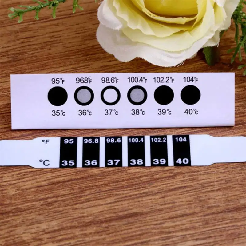 

Kids Adult Reusable Dual Scale Thermometer Stickers Body Thermometer Tape Liquid Crystal Changed Color Forehead Thermometer