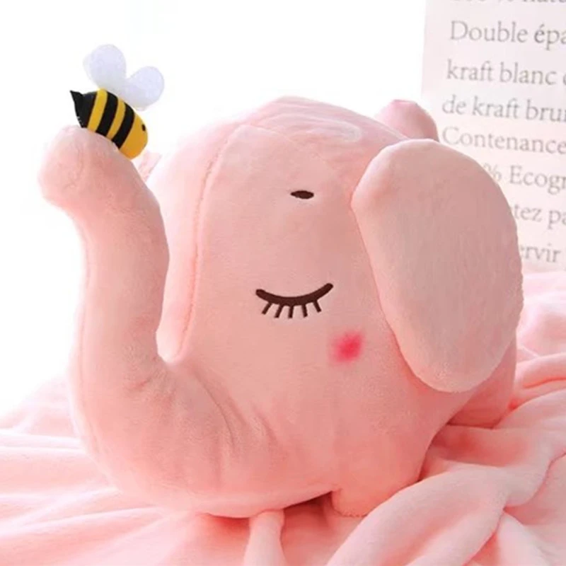 

Mamadada 2 In 1 Plush Animal Elephant Soft Cushion Elephant Blanket Children Crochet Newborn Bedding Cover Gifts For Boys Girls