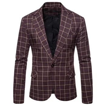 

spring of 2019 the new fashion men's leisure checked suit The code young fashion suits