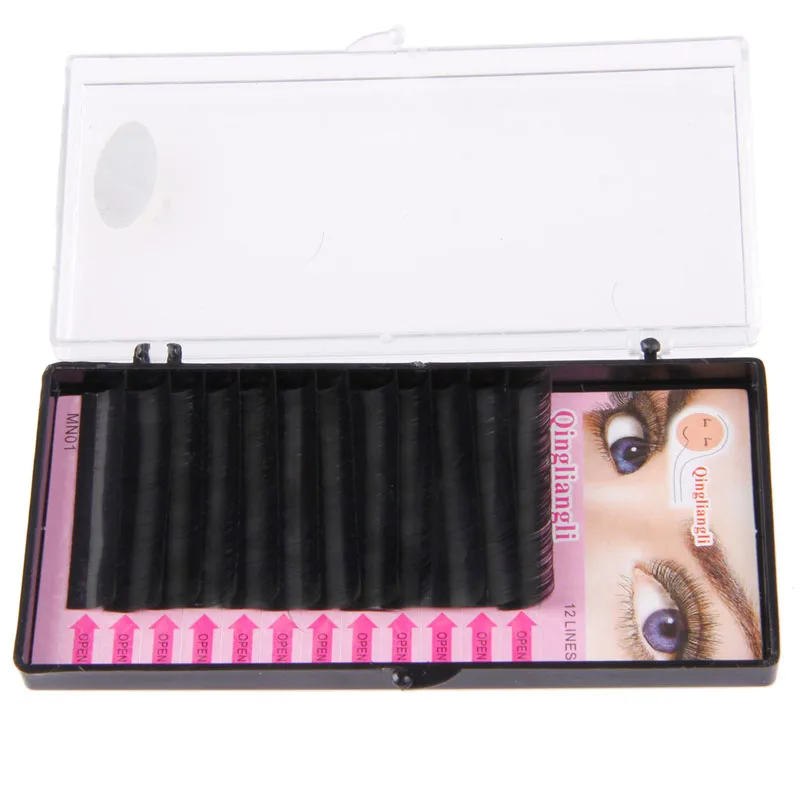 

Black Fake False Faux Individual Tray Lash D Curl 0.07mm Eyelash Extension