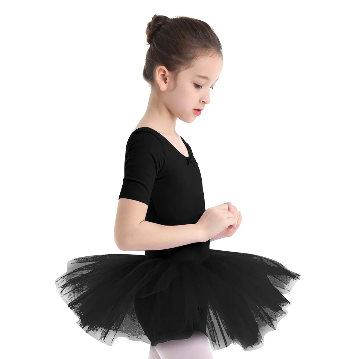 Балетное платье-пачка; костюм для гимнастики; трико для девочек; балерина с короткими рукавами; одежда для балета; Одежда для танцев; балетное платье для девочек