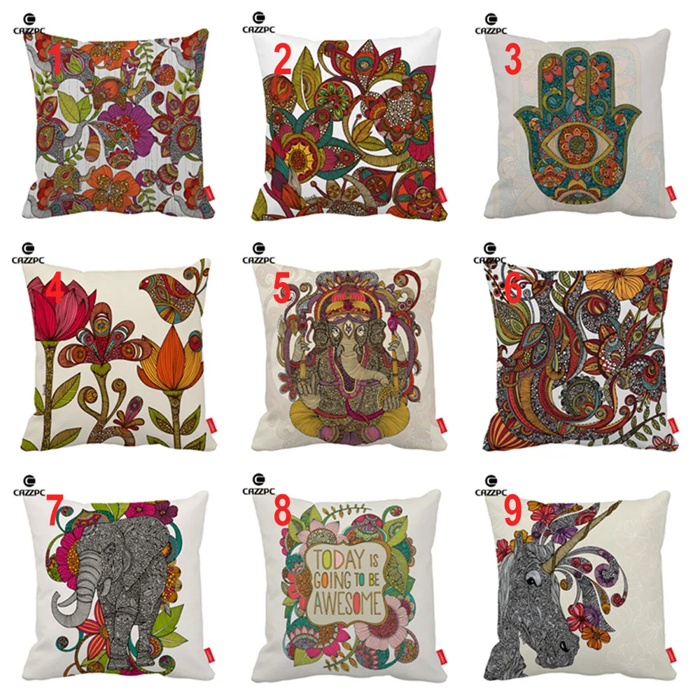 Us 10 48 National Aztec India Floral Boho Elephant Print Car Sofa Decorative Pillowcase Cushion Cover Home Decor In Cushion Cover From Home Garden