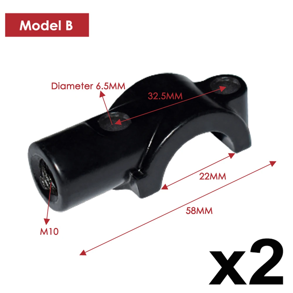 2x22 мм 7/" мотоциклетные зеркальные держатели Кронштейн зажим для мотоцикла Руль мопед Dirt Pit Bike ATV Quad 4 Wheeler M10