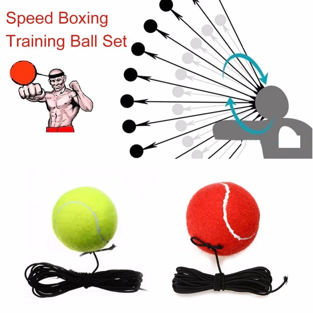 Boxing Fight Ball Tennis Ball with Head Band for Reflex Reaction Speed Training in Boxing Punching