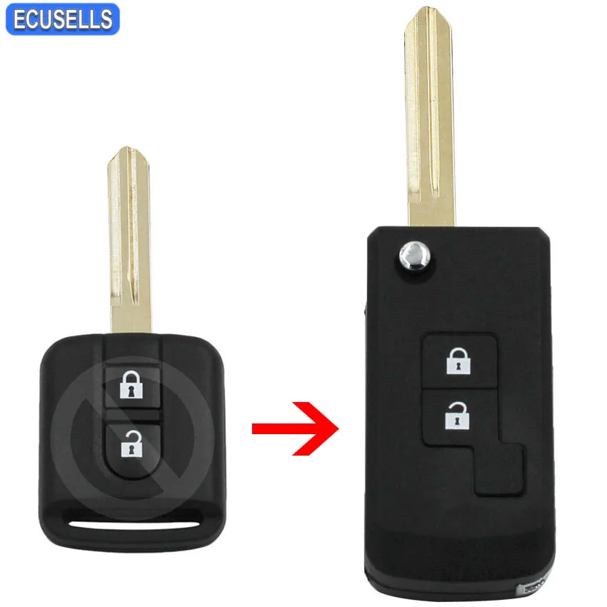 

2 Button Remote Key Shell Case Fob Smart Car Key Housing Cover for Nissan Micra 350Z Pathfinder Navara Uncut Blade