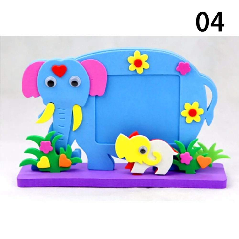 DIY Kits Photo Frame Foam Craft Toy Educational toys for Children Bee Owl Giraffe Dinosaur Elephant Cow Turtle | Игрушки и хобби