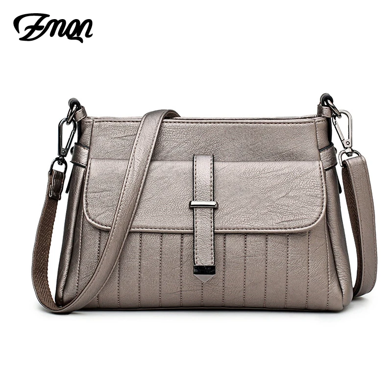 

ZMQN Women Messenger Bag and Over The Shoulder Bags Soft Leather For Women Good Quality Cross Body Bags Light Zipper 2018 A543