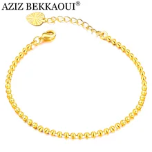 Азиз беккауи, простой стиль, браслет из бисера, женское сердце золотистого цвета, браслет-цепочка, свадебные подарочные украшения для помолвки