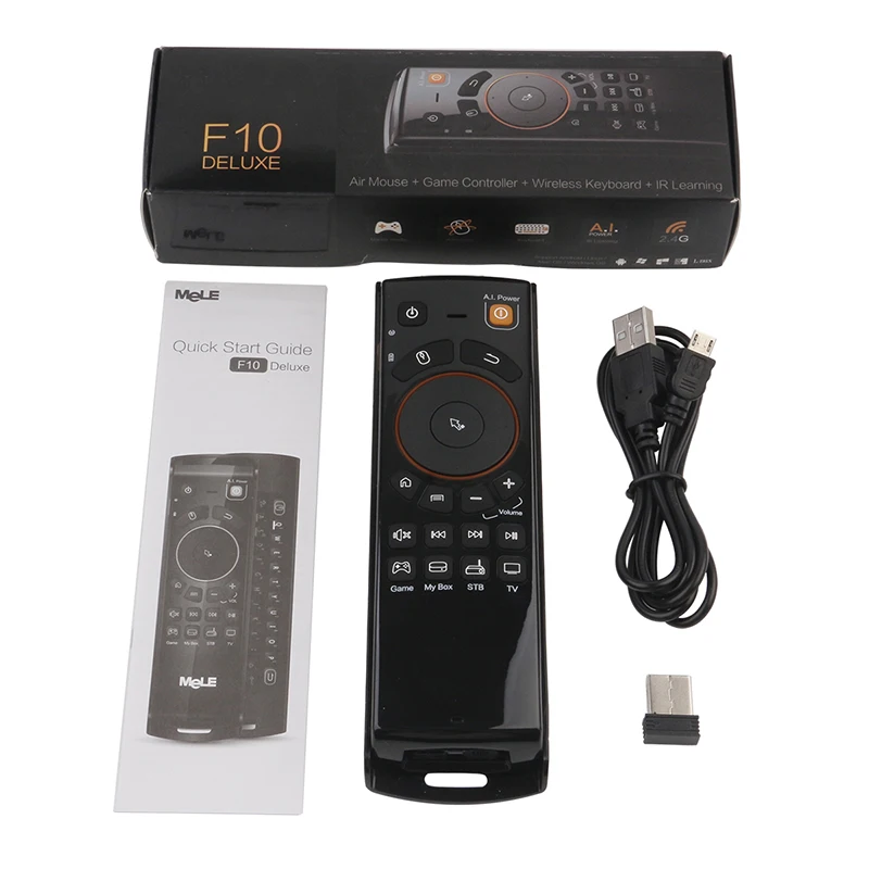 JRGK 2 4 GHz Fly Air Mouse Mele F10 Deluxe Draadloze Toetsenbord Afstandsbediening met IR Leerfunctie voor для Android TV Box|Пульты ДУ| |