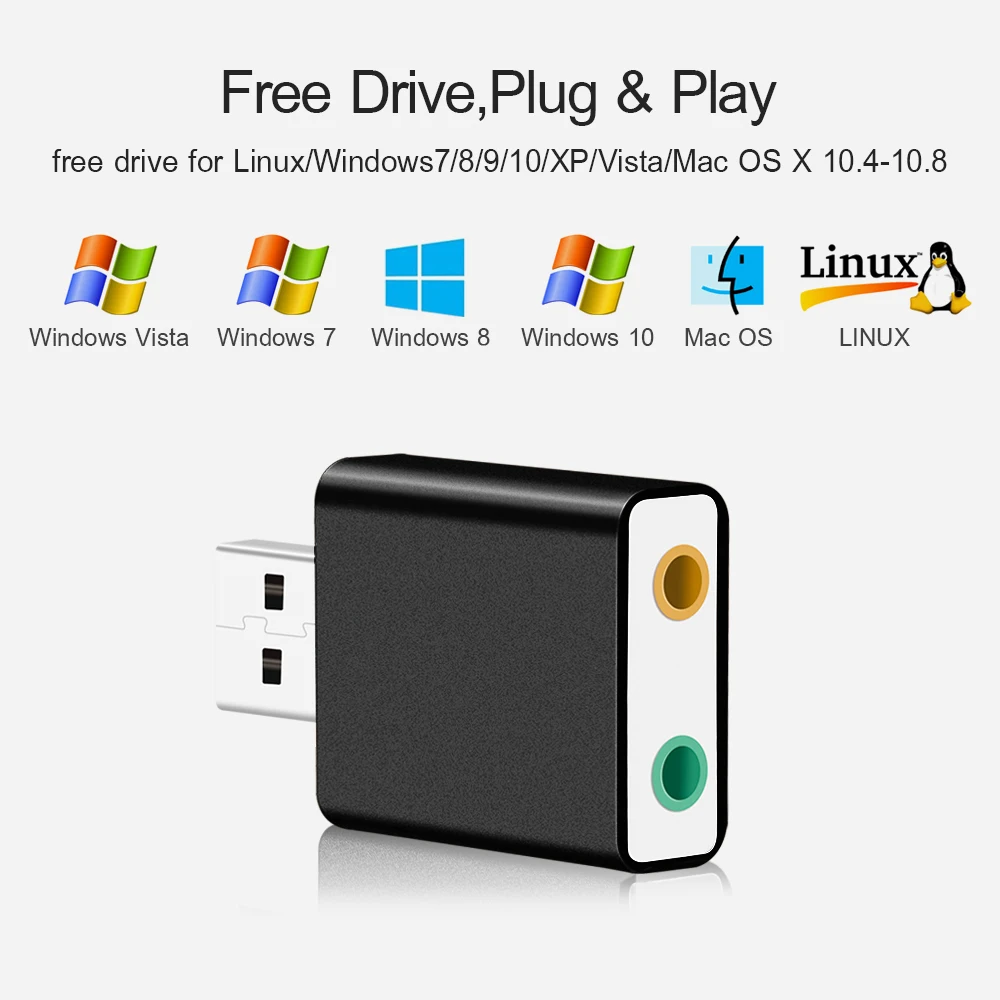 Внешняя звуковая карта USB с разъемом 3 5 мм переходник для наушников микрофон
