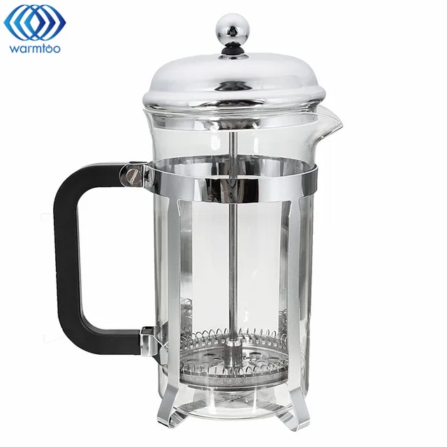 1pc French Press Coffee Plunger Maker 600ml Leaf Carafe Stainless 1pc French Press Coffee Plunger Maker 600ml Leaf Carafe Stainless Steel Filter Pot