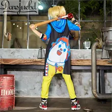 DARSJUCBD Women Jumpsuits Playsuits Bodysuits Hooded Hip Hop Street Dance Harem Pants Trousers Jumpsuit Crooked Neck Style