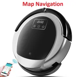Wi-Fi мобильное приложение управление 2D карта и гироскоп навигация, память, низкое повторение, УФ-лампа, влажный и сухой робот пылесос