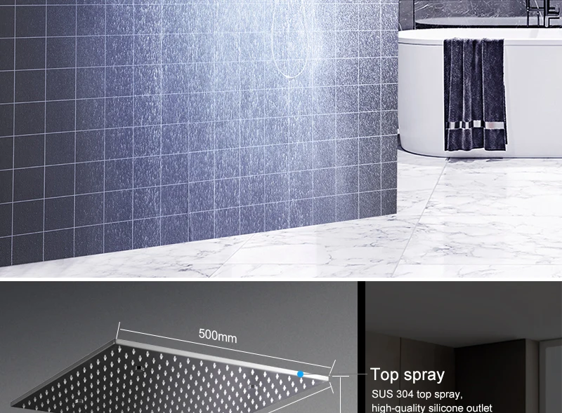 hm LED Ceiling Shower Set 20 Inch constant temperature Change Mist Rain Bathroom Shower Head Multiple Functions Shower Diverter (12)