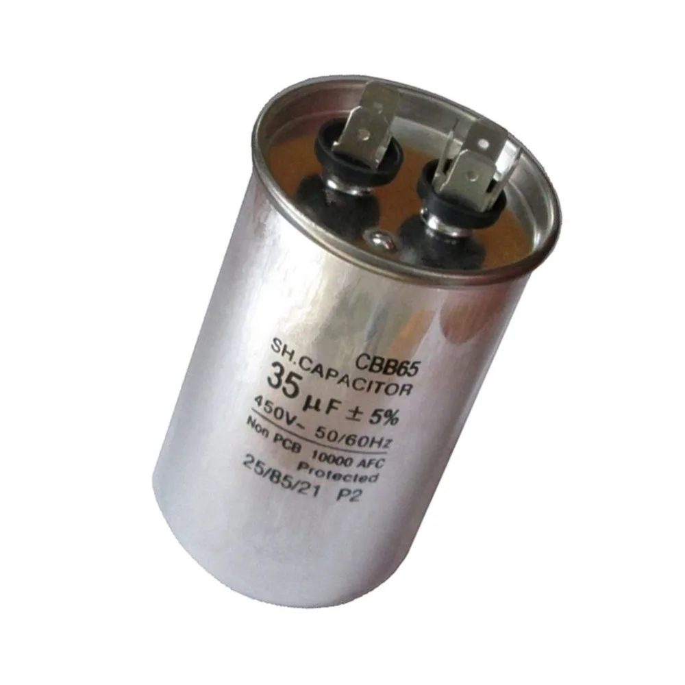 2Pcs CBB65 Electrolytic 35UF 450V Volt Round Motor Run Capacitor Replacement