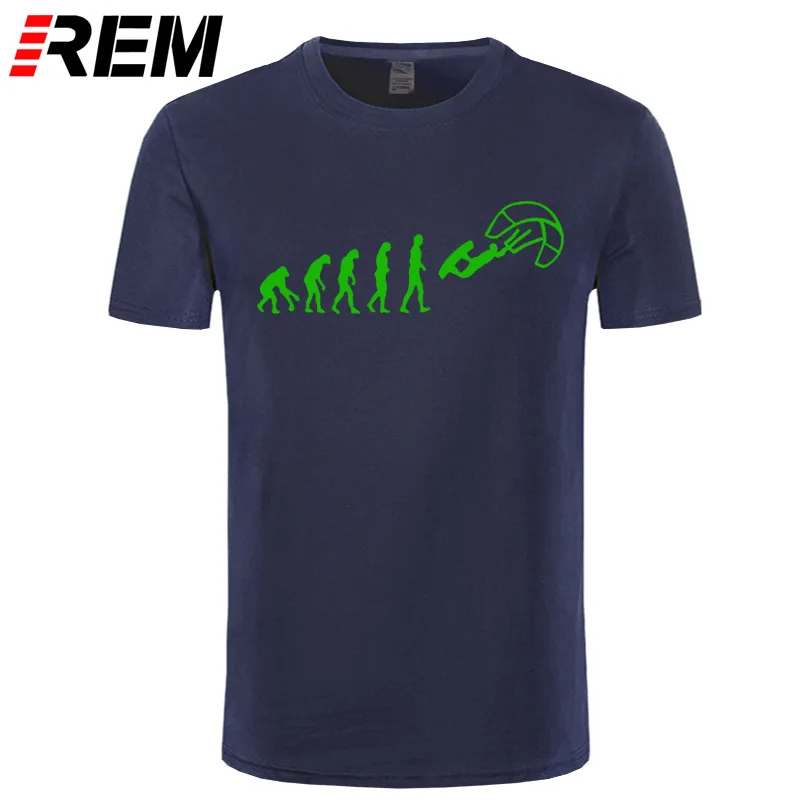 REM Funny Kitesurf Shirt-Kite Surfinger Evolution Kite Boarding, хлопок, футболка классная с принтом, облегающая футболка с буквенным принтом - Цвет: navy green