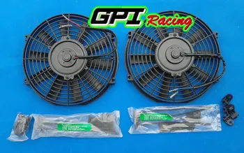 

2X 14" inch Universal Electric Radiator RACING COOLING Fan + mounting kit