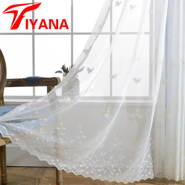 Blanc Papillon Tulle Rideau Avec Perle Conception Maille Tissu Sheer ... Blanc Papillon Tulle Rideau Avec Perle Conception Maille Tissu Sheer ...
