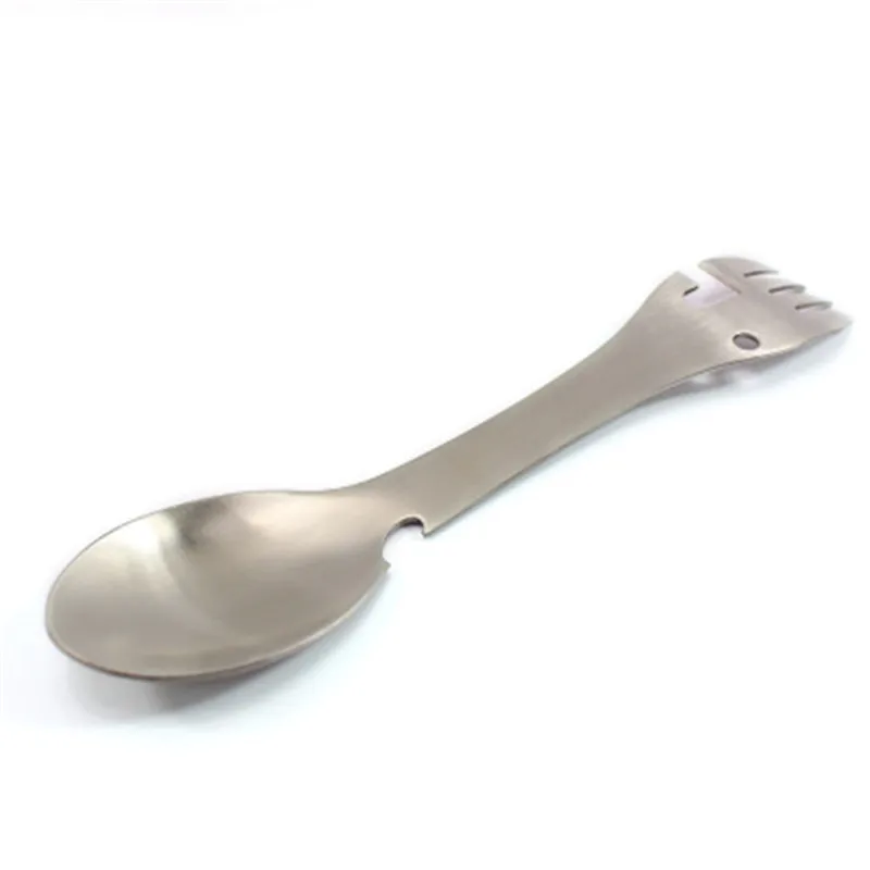 Походная посуда из нержавеющей стали Spork многофункциональная ложка для пикника инструменты для велосипедной вилки Вилка открывалка столовые приборы для путешествий Кемпинг Инструмент