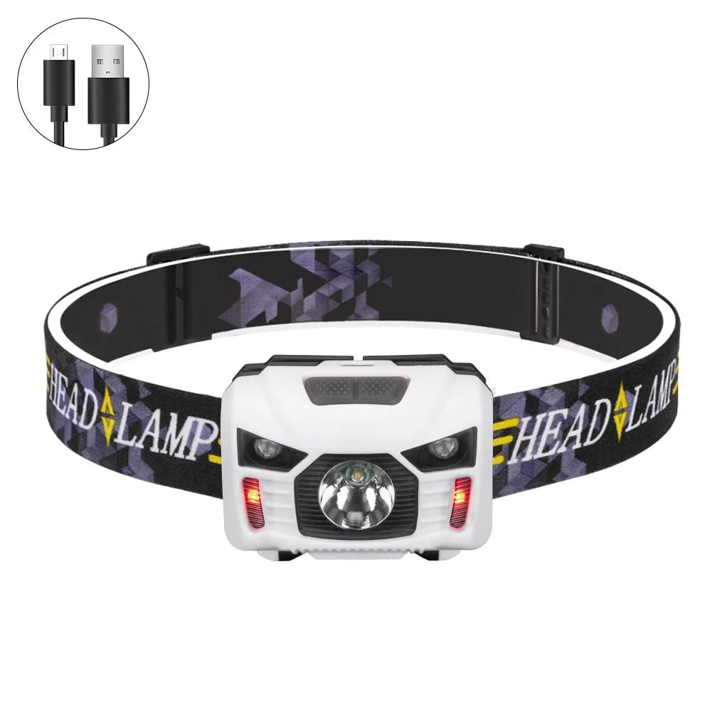 Светодиодный мини фонарь с датчиком движения перезаряжаемый USB|led headlamp|head light