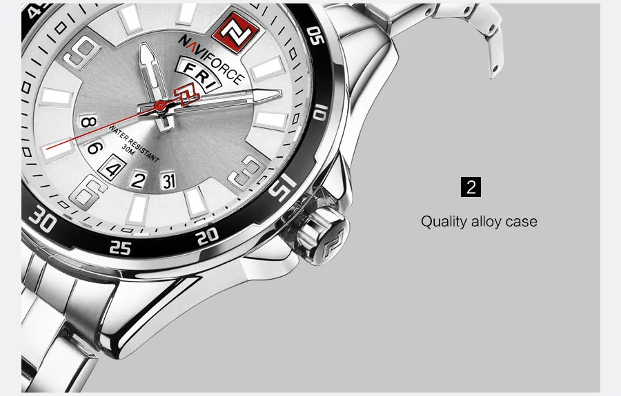 Мужские кварцевые часы NAVIFORCE Топ бренд военные спортивные часы мужские полностью из нержавеющей стали водонепроницаемые часы с календарем Relogio Masculino