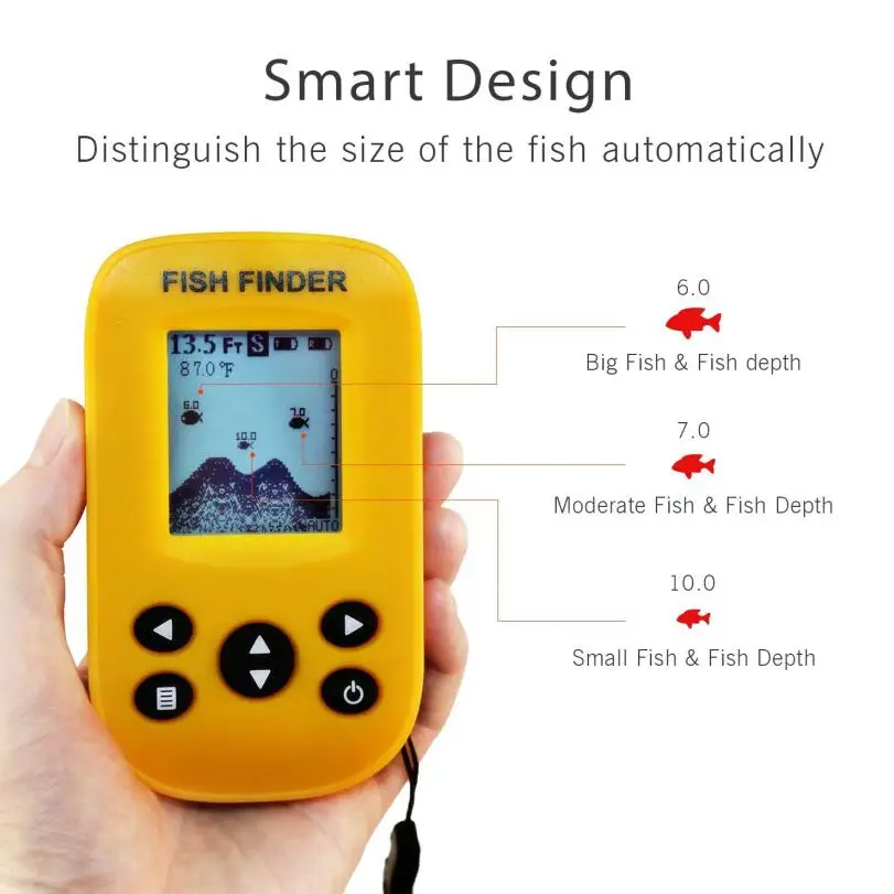 السونار اللاسلكية الاستشعار سونار الأسماك المكتشفون للقوارب Humminbird محول LCD عمق المياه ، درجة الحرارة Fishfinder