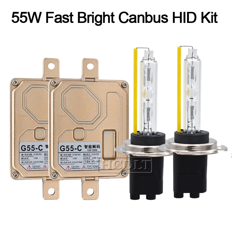 HCDLT супер Canbus HID комплект ксеноновых передних фар 55 Вт H1 H3 H7 H11 9005 9006 9012 D2H 5500K